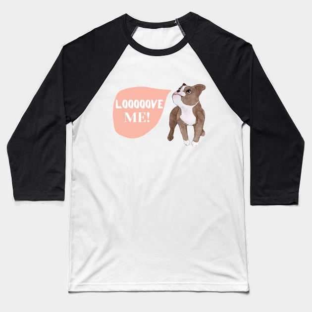 Baby and dog Baseball T-Shirt by Mplanet